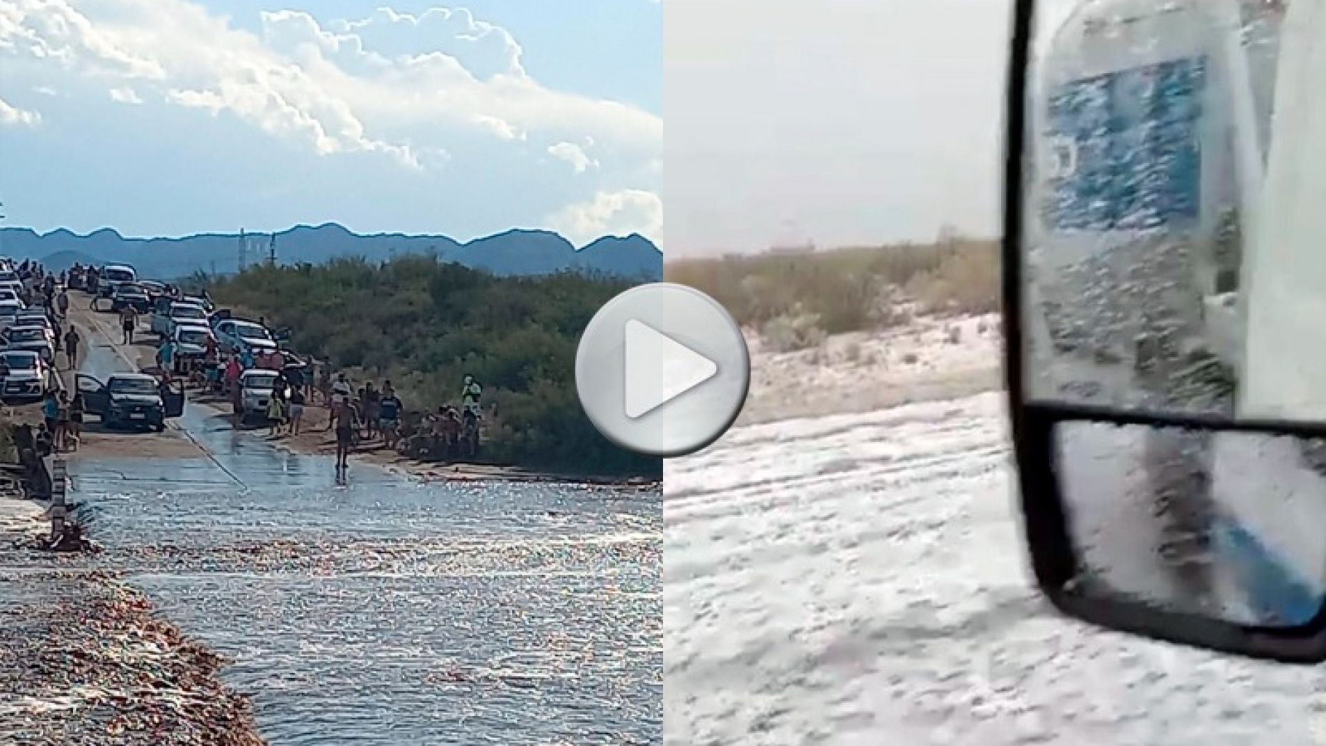 Tormenta: granizo en ruta a Mendoza y crecida en el ingreso a Los Reyunos