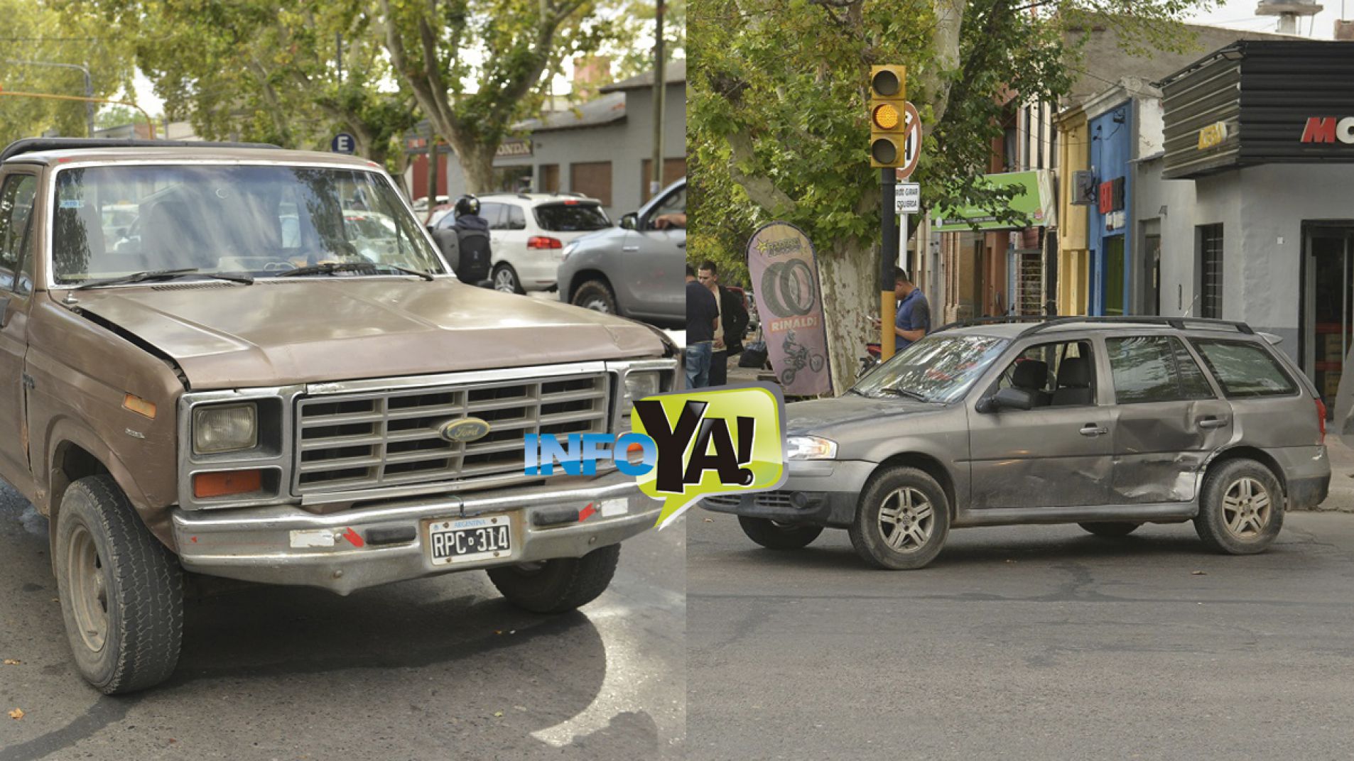 En el accidente participaron una camioneta Ford F100 y un VW Gol Country.
