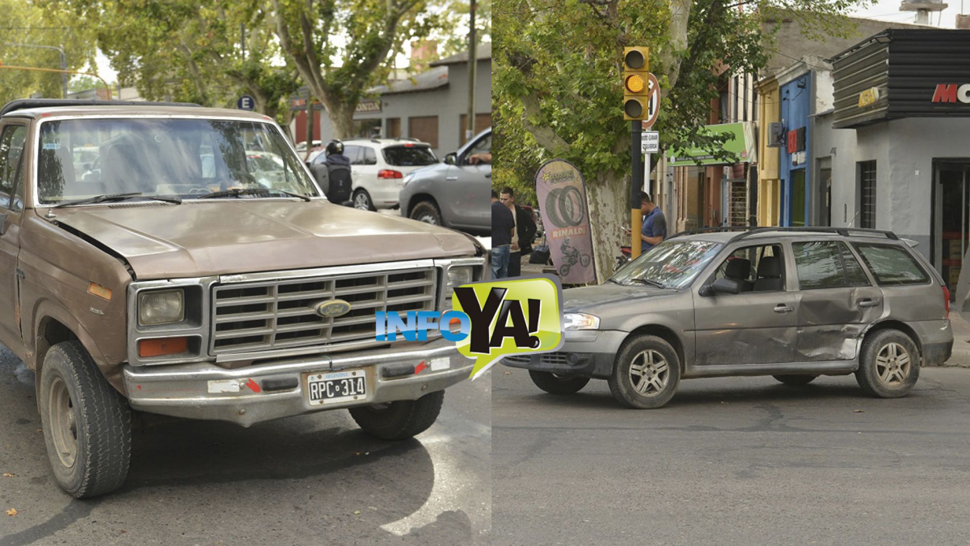 En el accidente participaron una camioneta Ford F100 y un VW Gol Country.