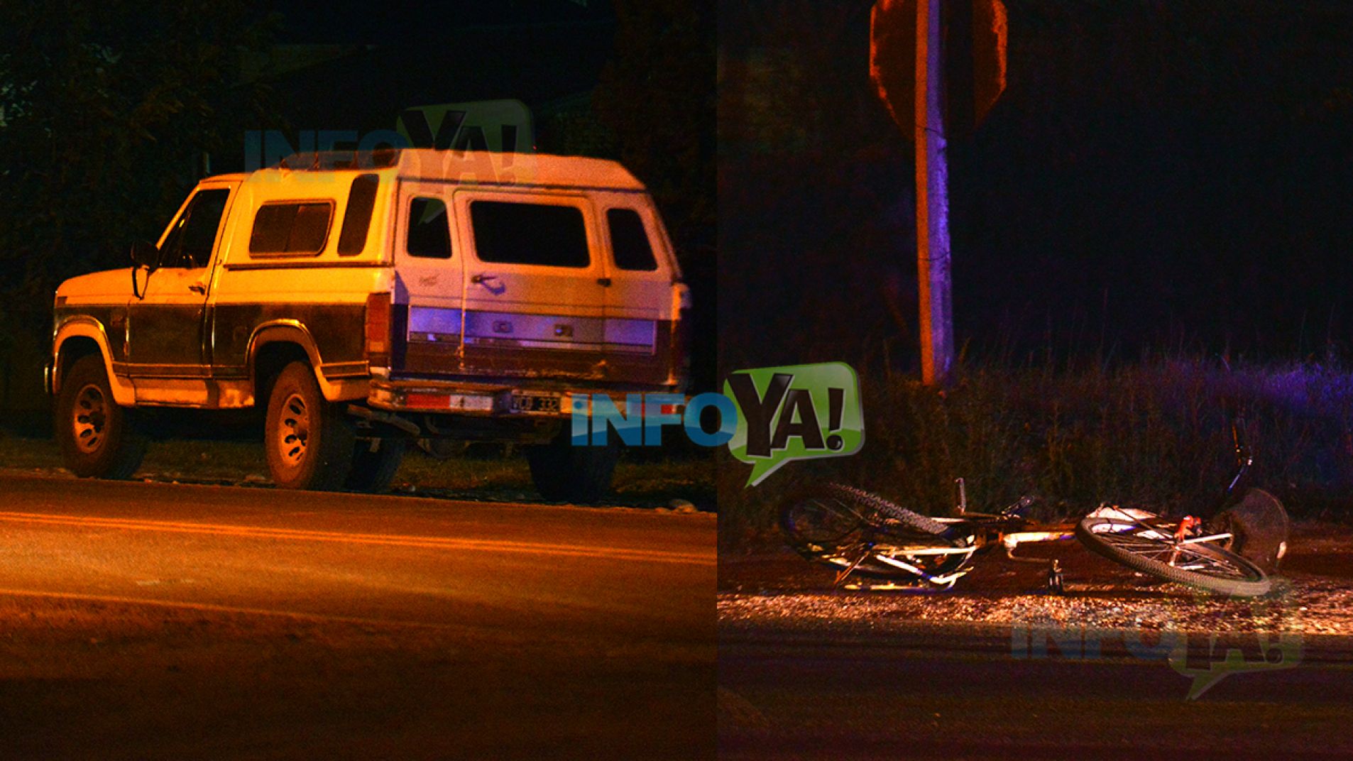 En el accidente intervino una Ford F100 conducida por un hombre y una mujer en bicicleta.