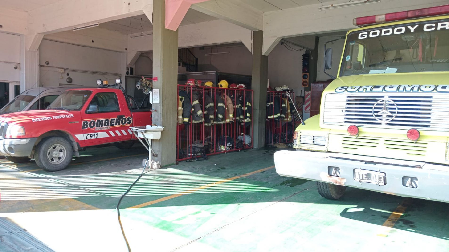El cuartel de los Bomberos Voluntarios de Godoy Cruz.