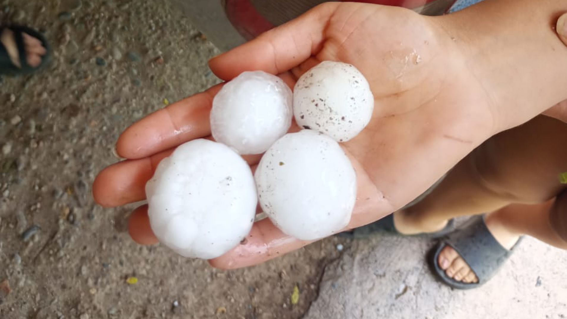 La tormenta descargó granizo en distintos sectores del departamento