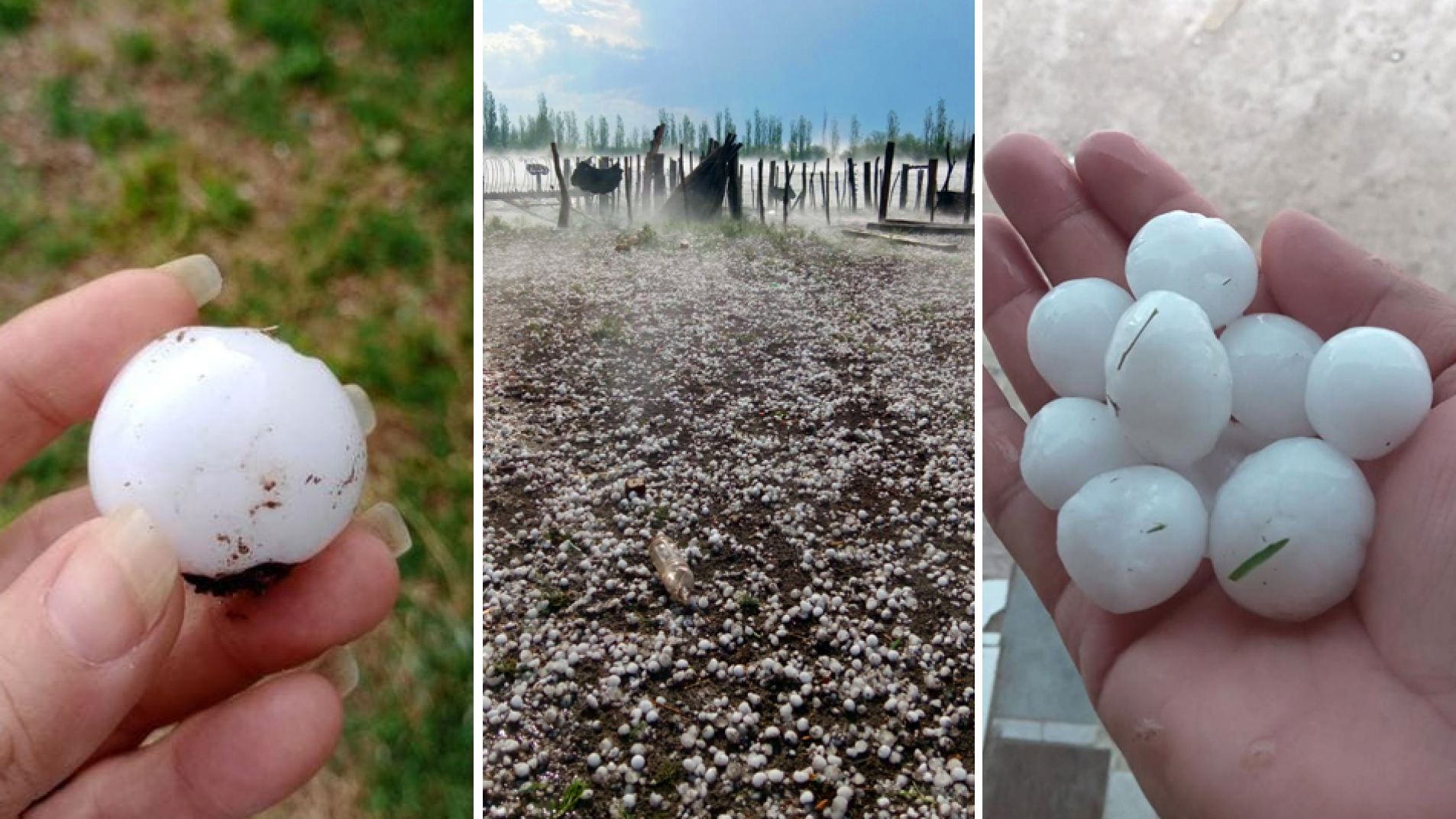 Videos: una supercelda descargó granizo en varios distritos de San Rafael