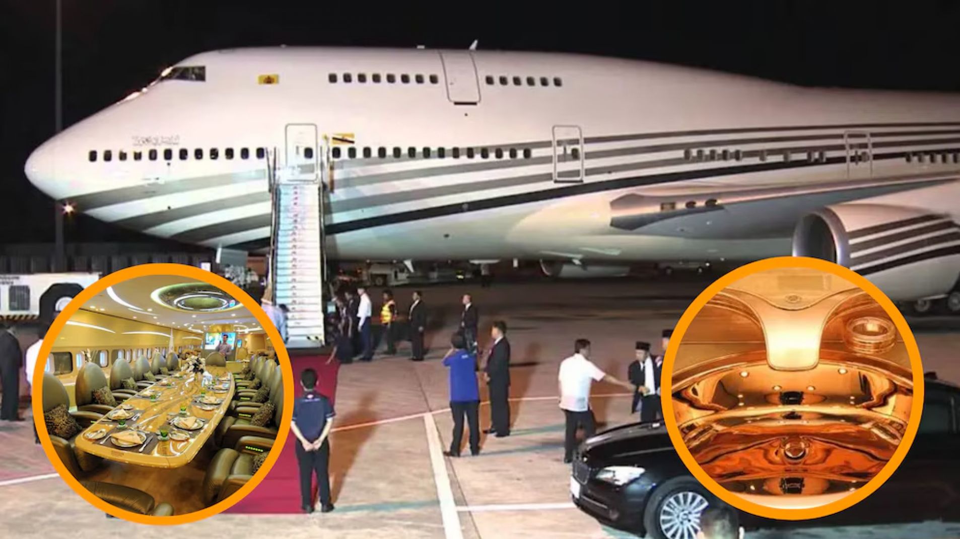 Palacio volador: conocé el lujoso y gigantesco avión del sultán de Brunéi