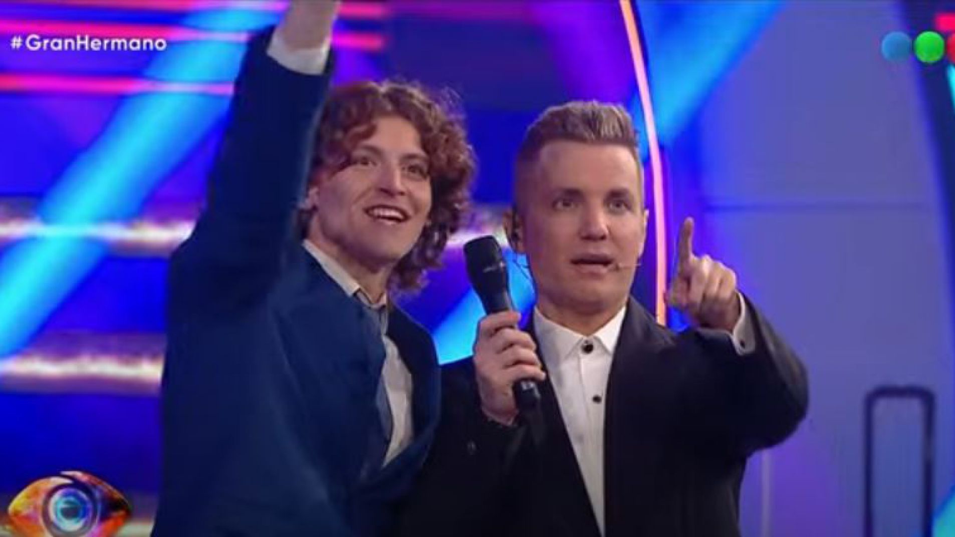 Sebastián Bello con Santiago del Moro antes de entrar a la "casa más famosa de la televisión".