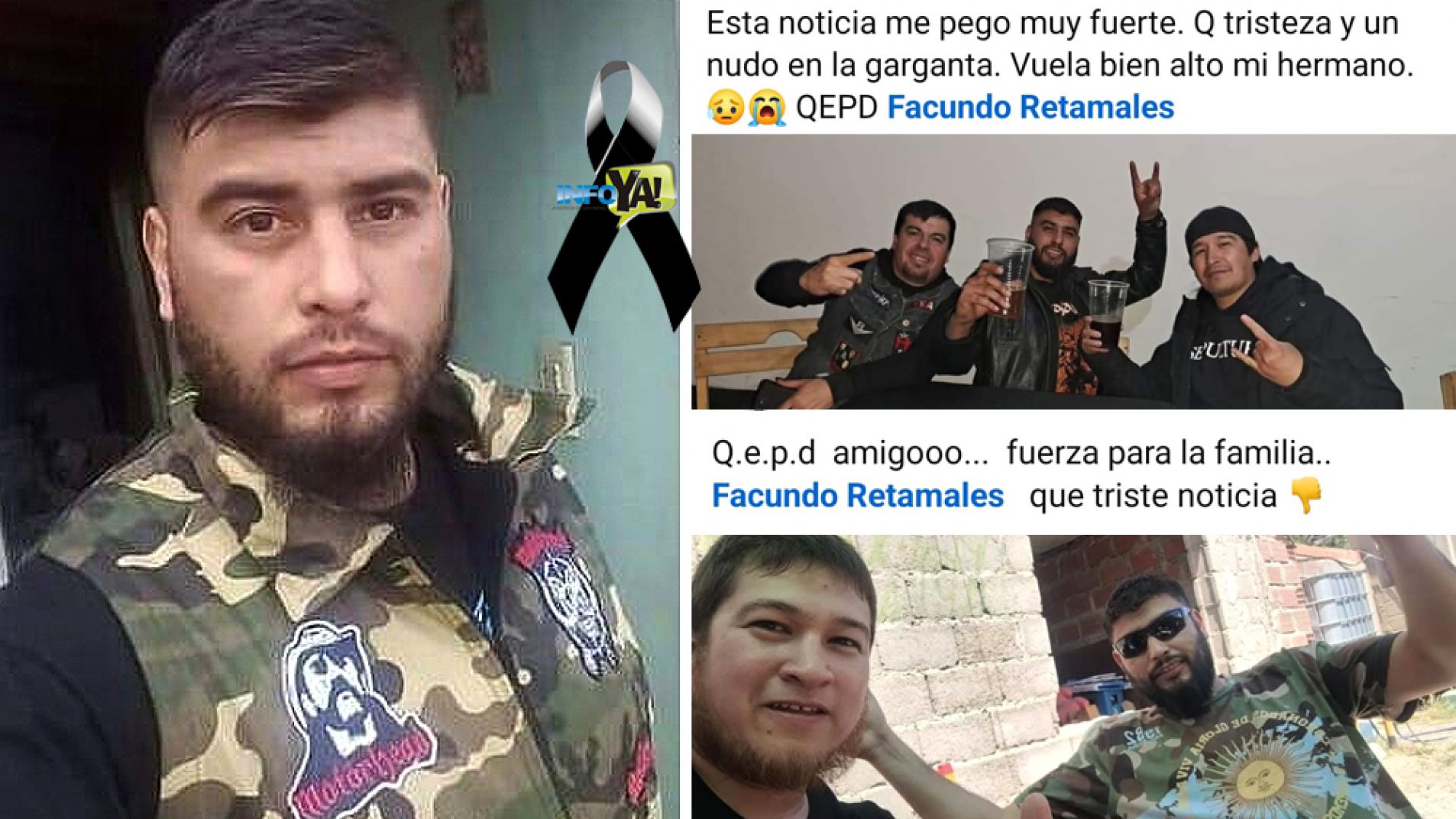 Hondo pesar en las redes por la muerte de Facundo Retamales