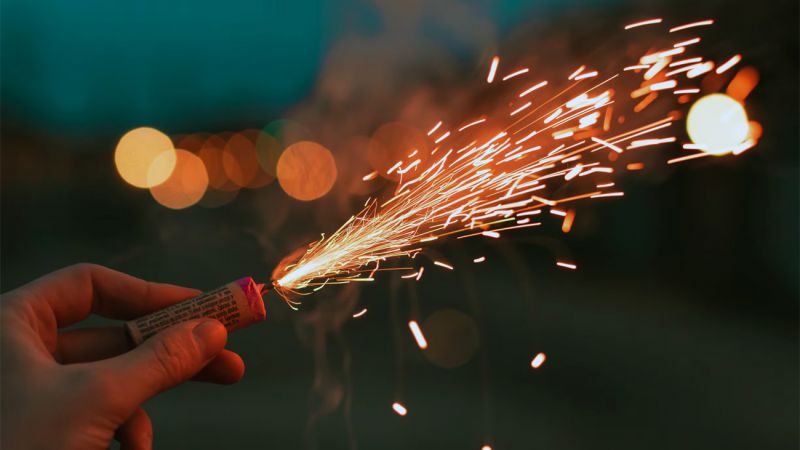 Pirotecnia: se hizo sentir a pesar de estar prohibida