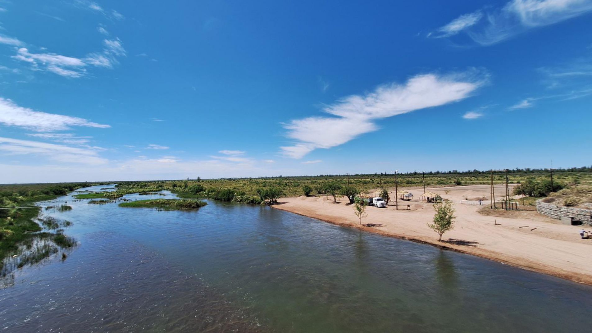 Se acondiciona el predio a orillas del río Diamante, a metros de la Ruta 146.
