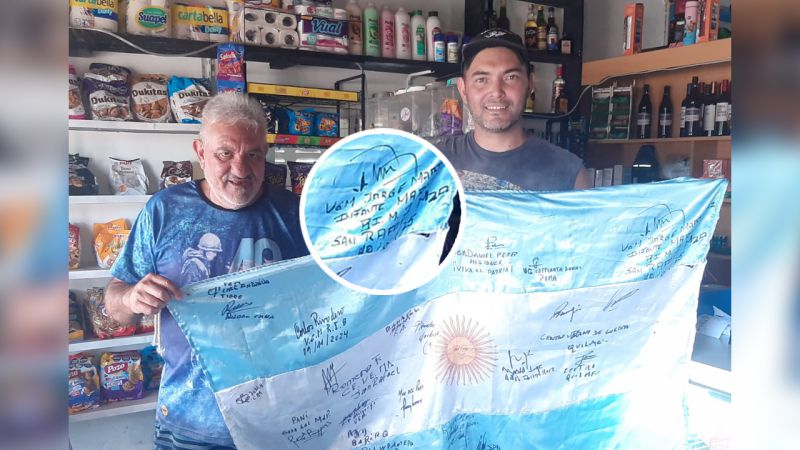 Jorge y Ceferino: un reencuentro "casual" y un nuevo abrazo malvinero