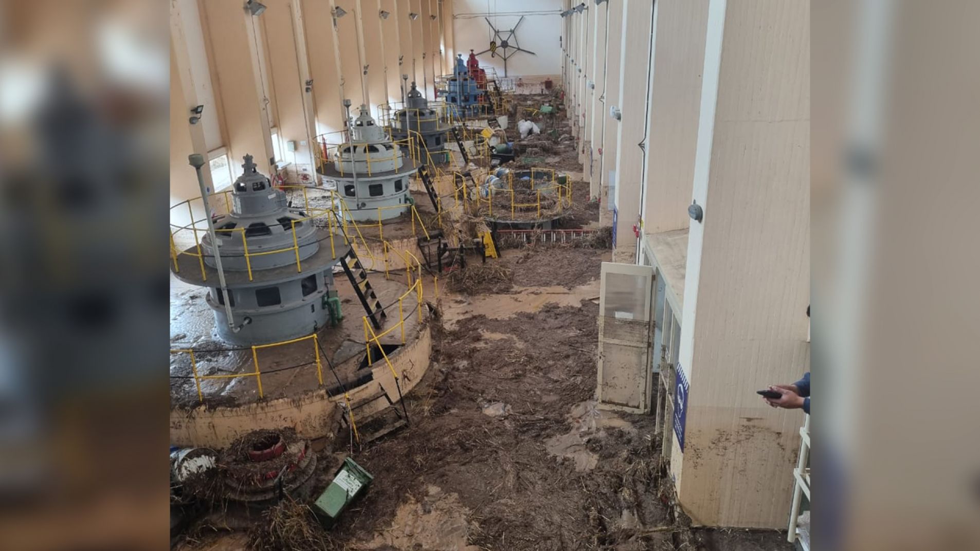 Una de las centrales hidroeléctricas que se inundó durante la crecida del río en el Cañón del Atuel.