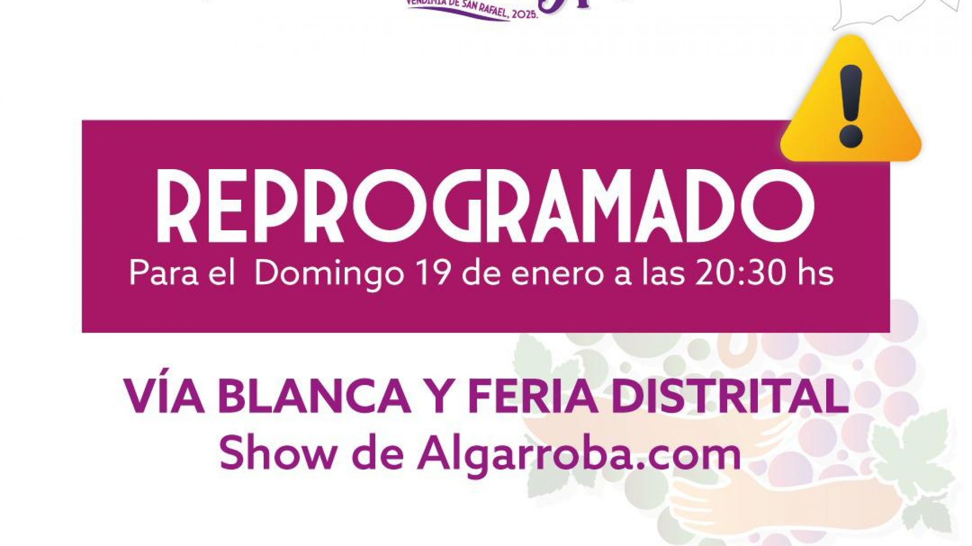 Por la lluvia reprogramaron la Vía Blanca y el show en el Parque de los Jóvenes