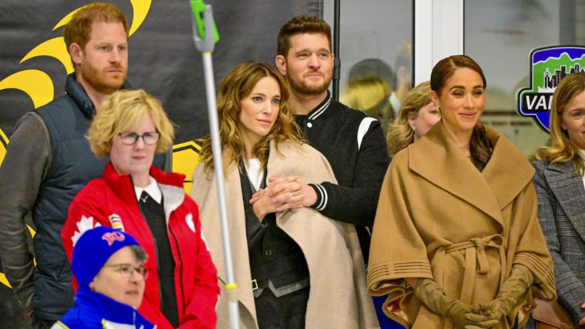 Luisana Lopilato y Bublé con Meghan Markle y el príncipe Harry