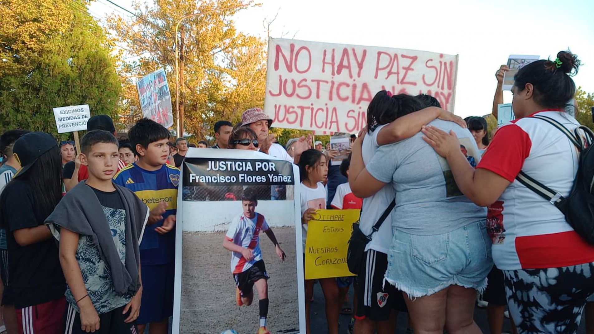 En el lugar de la manifestación se vivieron momentos de dolor.