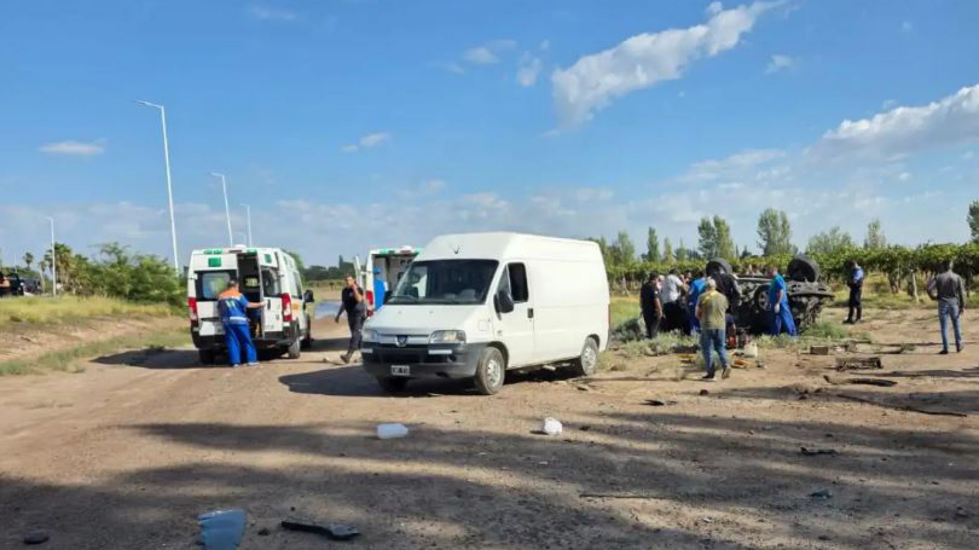 La camioneta volcó a la altura de Alto Verde, en San Martín.
