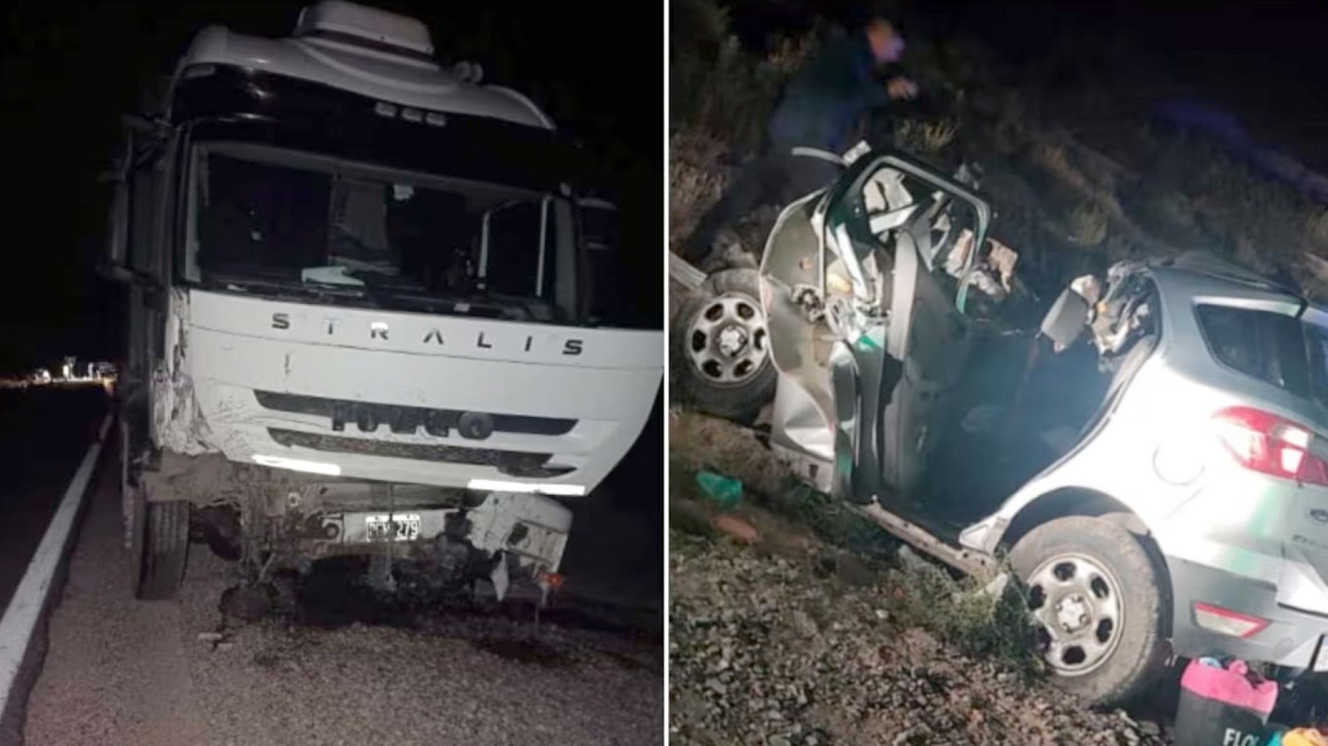 El choque frontal ocurrió en la ruta 7 entre Polvaredas y Uspallata.
