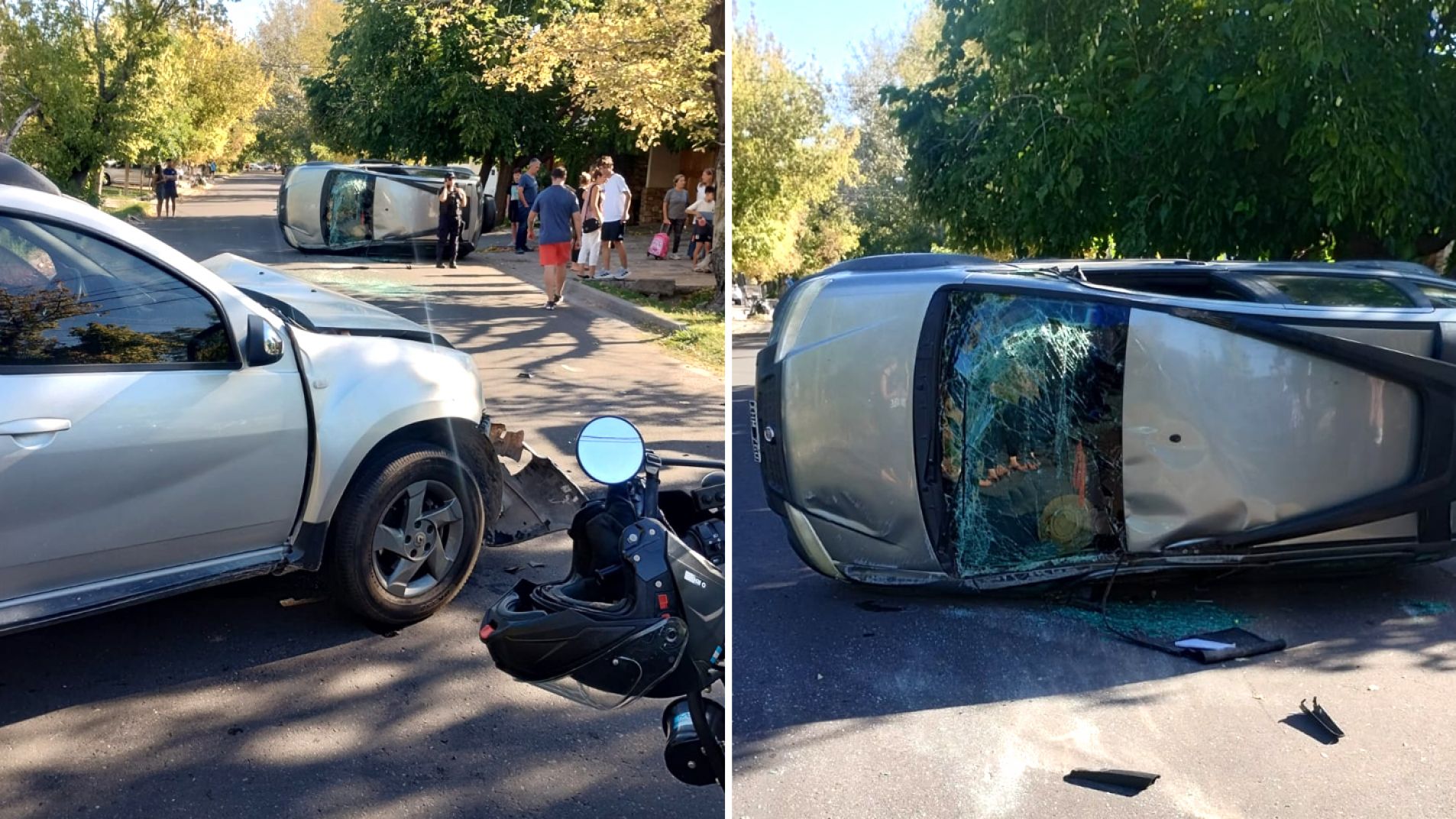 Madre e hija resultaron lesionadas tras un choque con vuelco incluido
