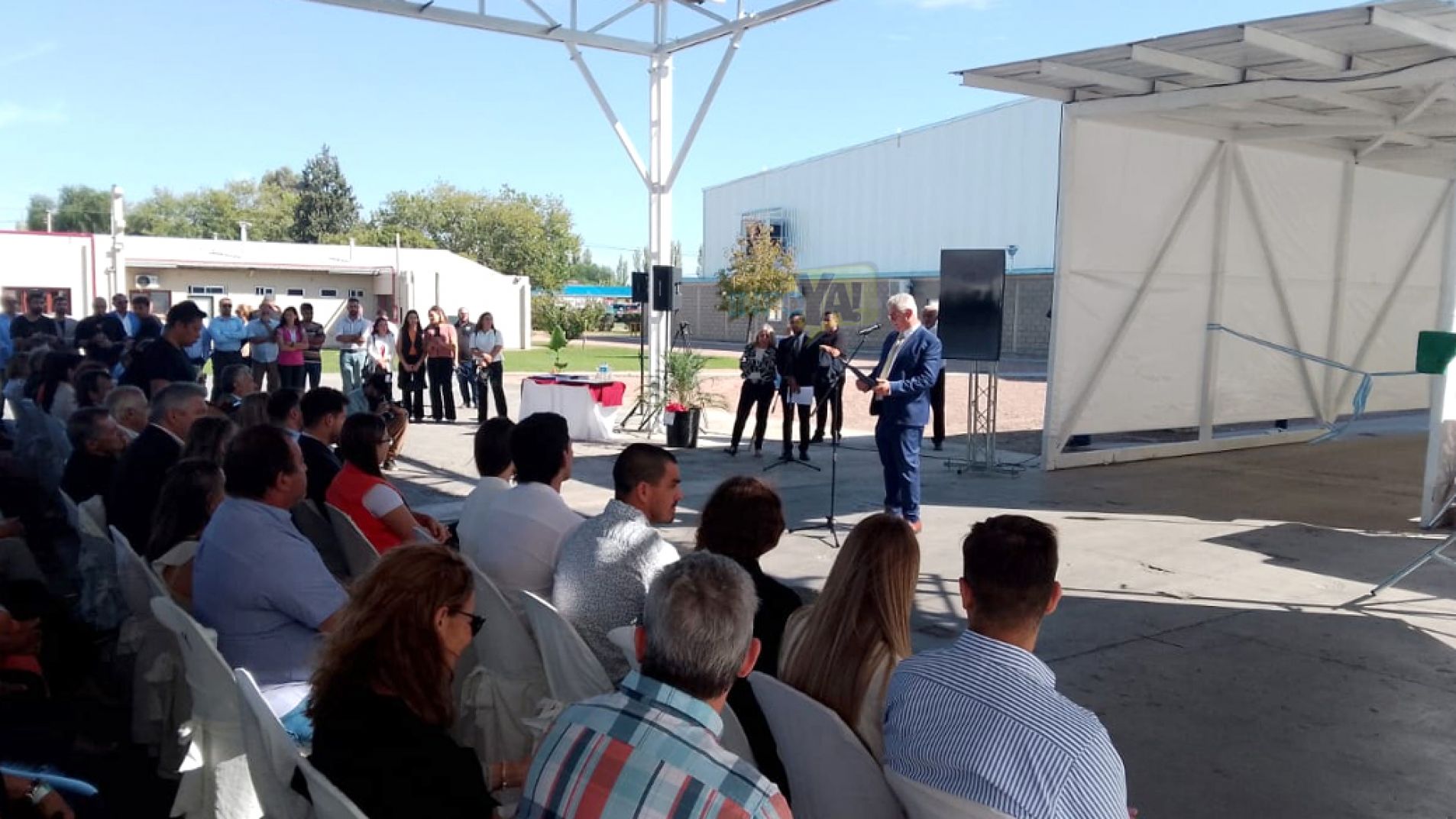Hugo Bianchi encabezó el pequeño acto para presentar las nuevas instalaciones de Plastiandino.