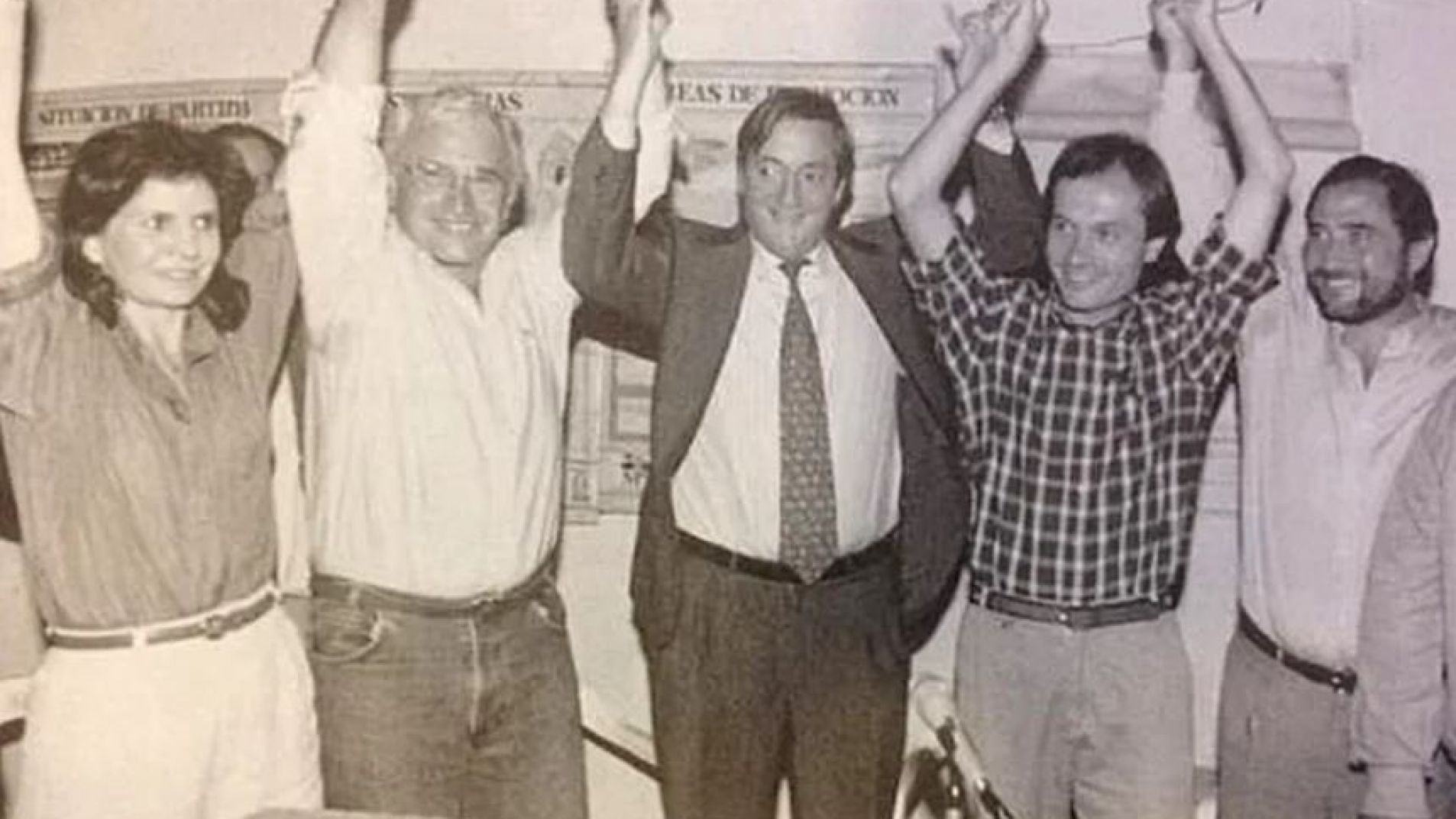 Patricia Bullrich con Néstor Kirchner y Gustavo Béliz en la década de 1990.