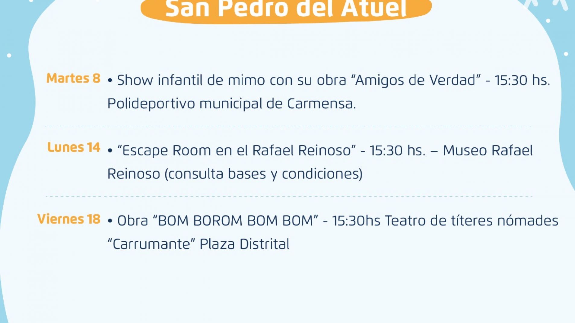 Alvear presentó una nutrida agenda para las Vacaciones de Invierno
