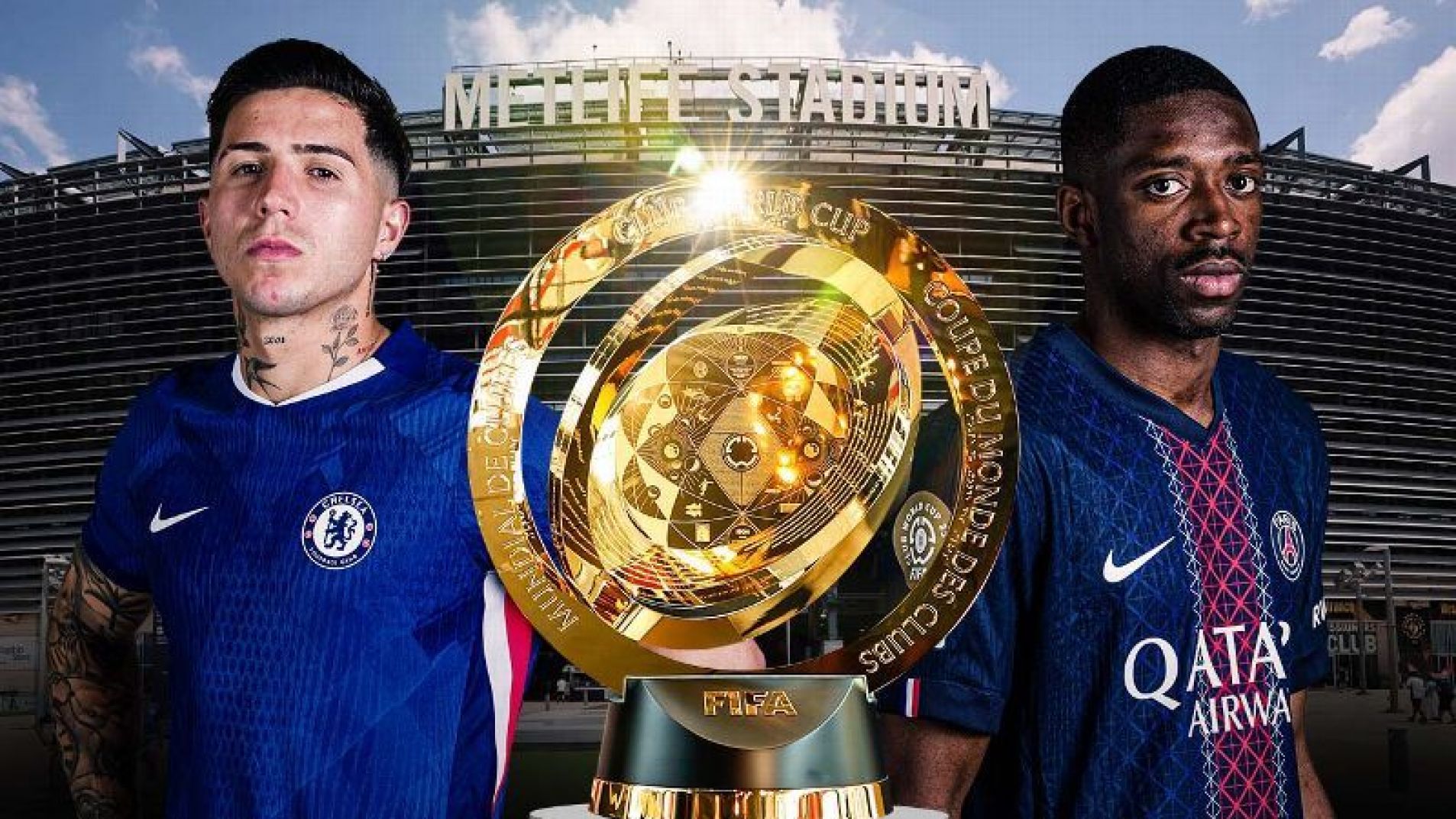 Enzo Fernández y Ousmane Dembélé, figuras del Chelsea y el PSG respectivamente.