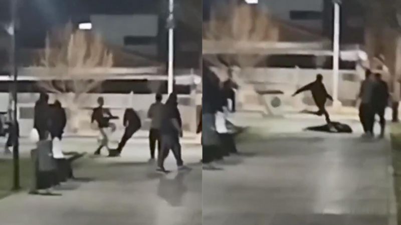 Un policía le dio una criminal patada en la cabeza a un joven en Tunuyán (Video)