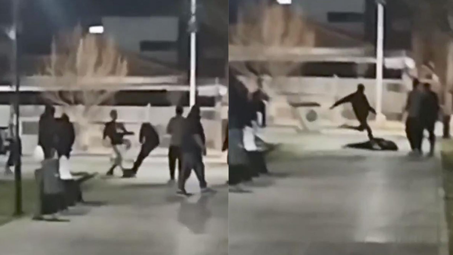 El joven fue derribado de una trompada y luego otro agresor le pateó la cabeza en el piso.