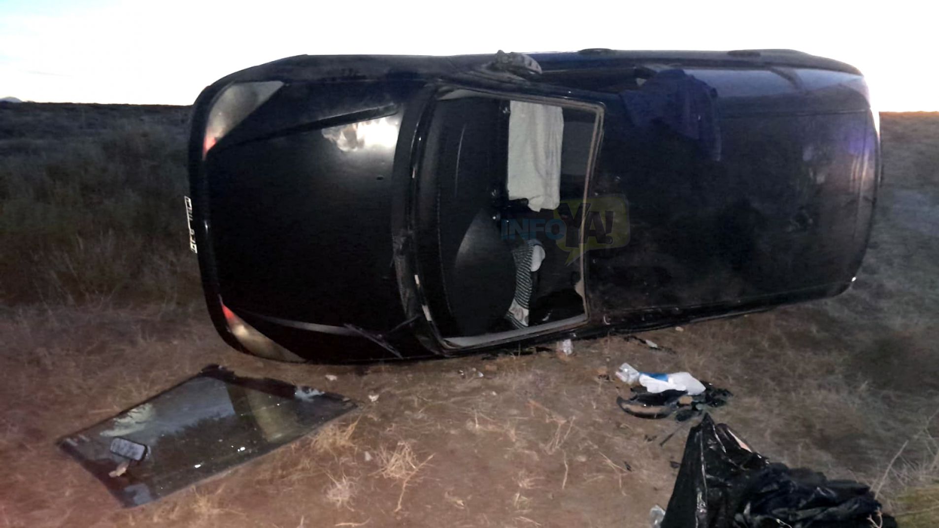 Se quedó dormido y volcó cuando circulaba por la ruta 144