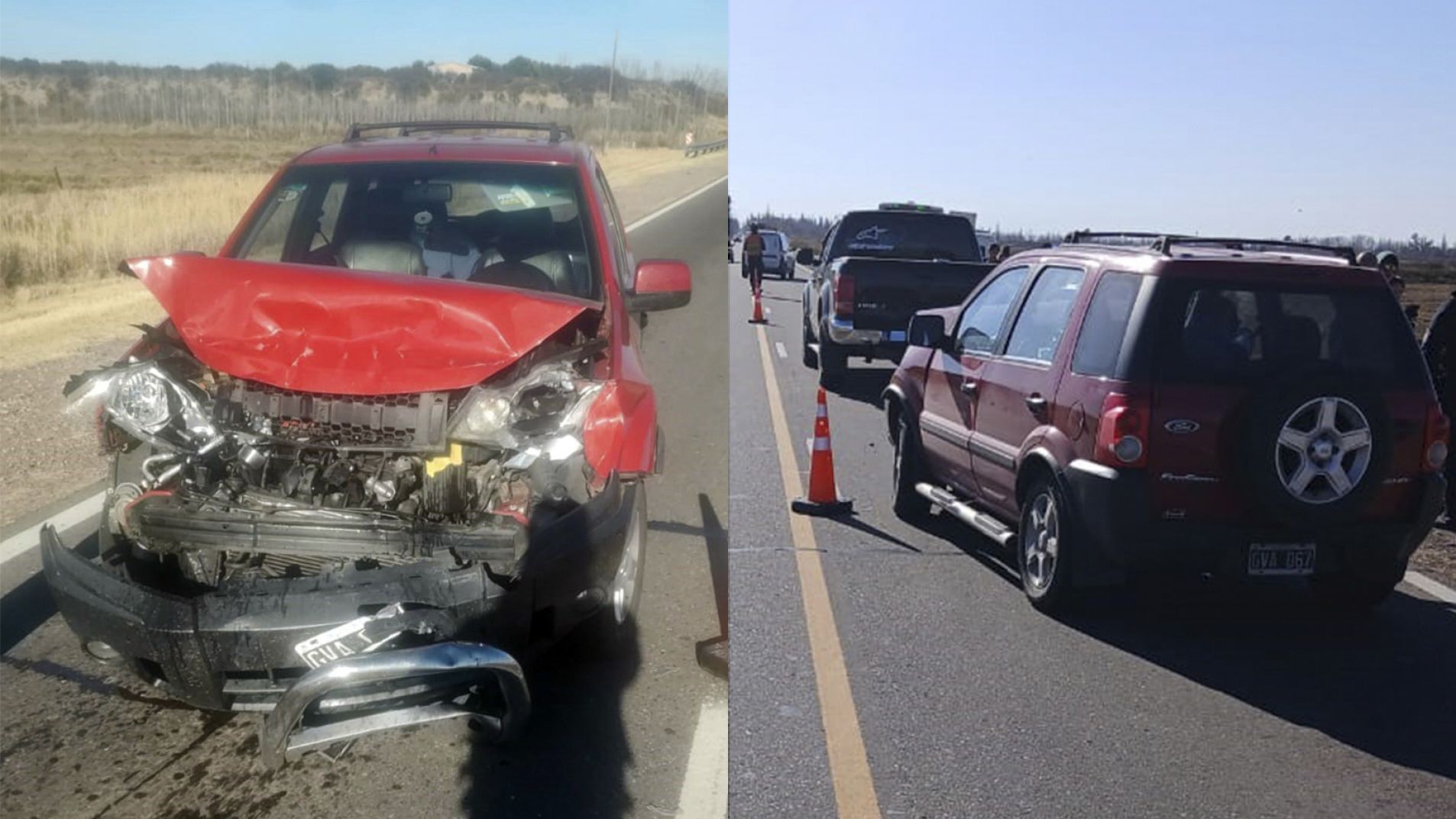 Tres vehículos chocaron en cadena en la ruta 143 antes de un control policial