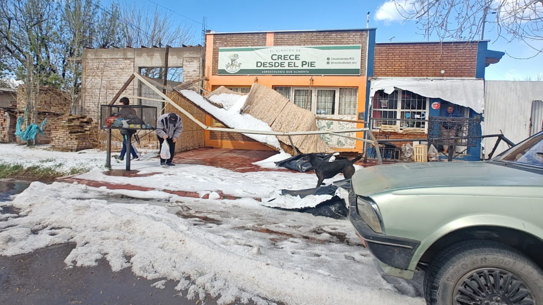 San Carlos castigado por las tormentas de granizo