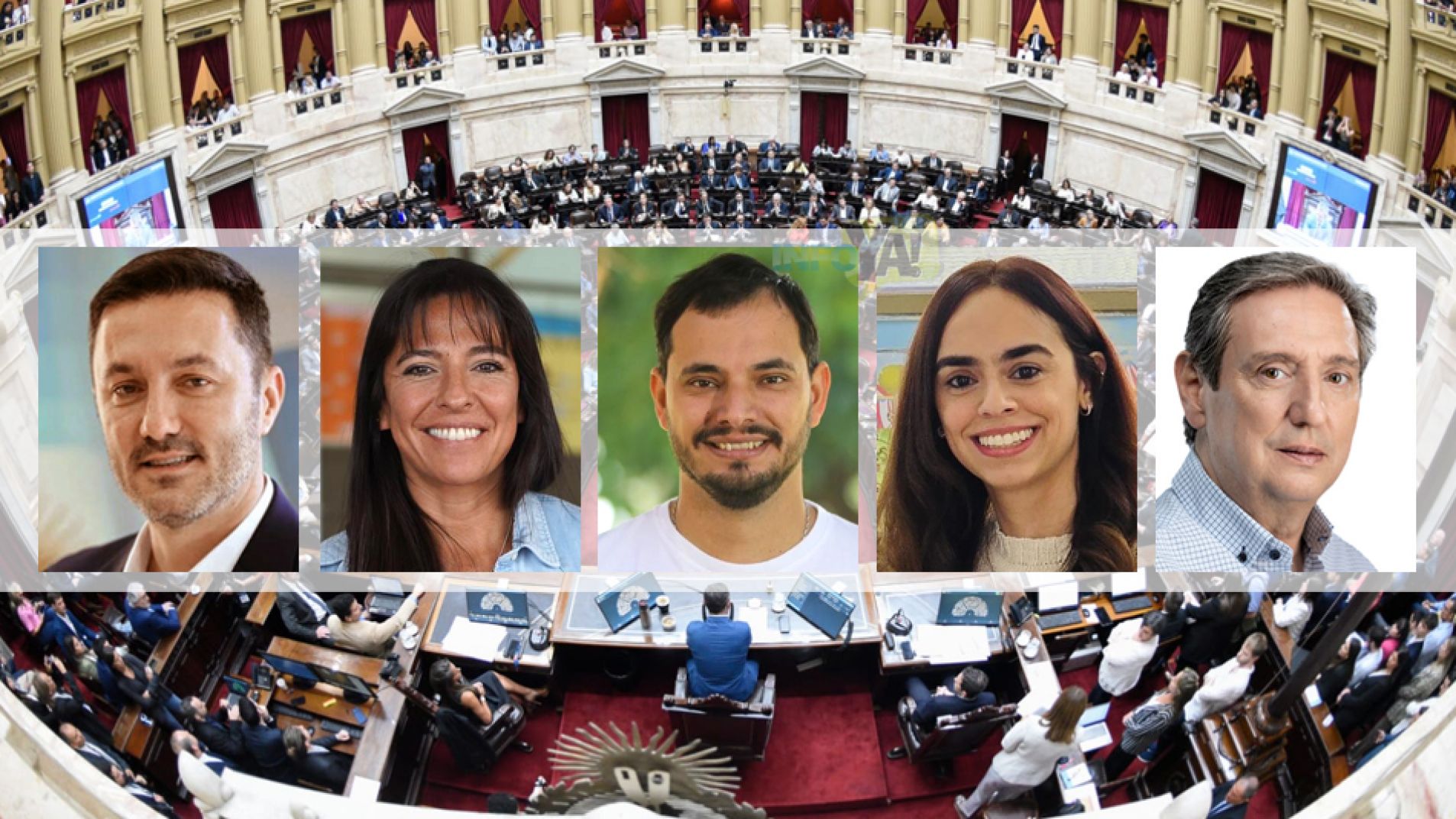 Luis Petri, Pamela Verasay, Álvaro Martínez, María Julieta Metral y Emir Félix.