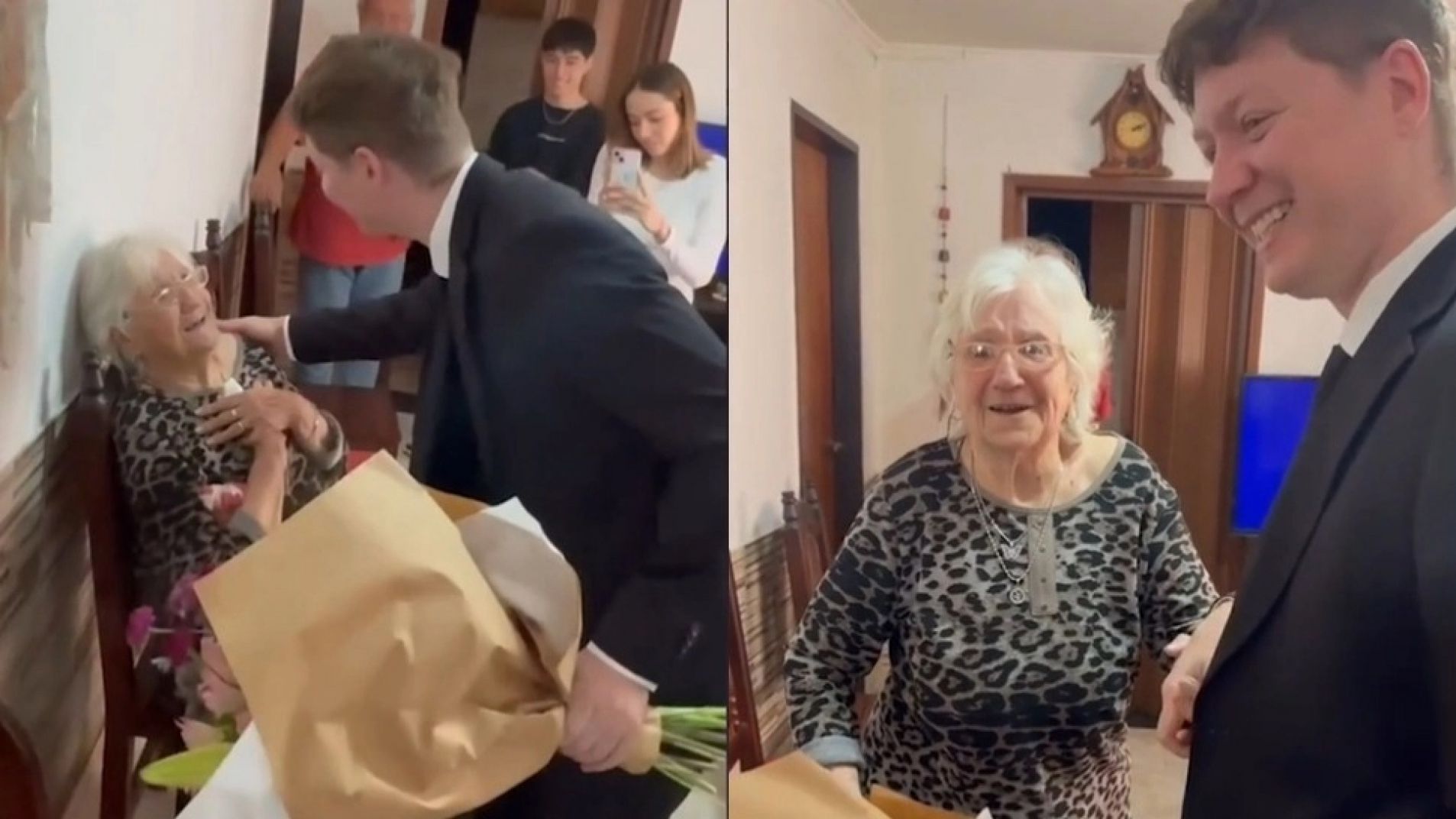 Emanero sorprendió a su fans Lucía, la bisabuela de 98 años (Mirá el video)
