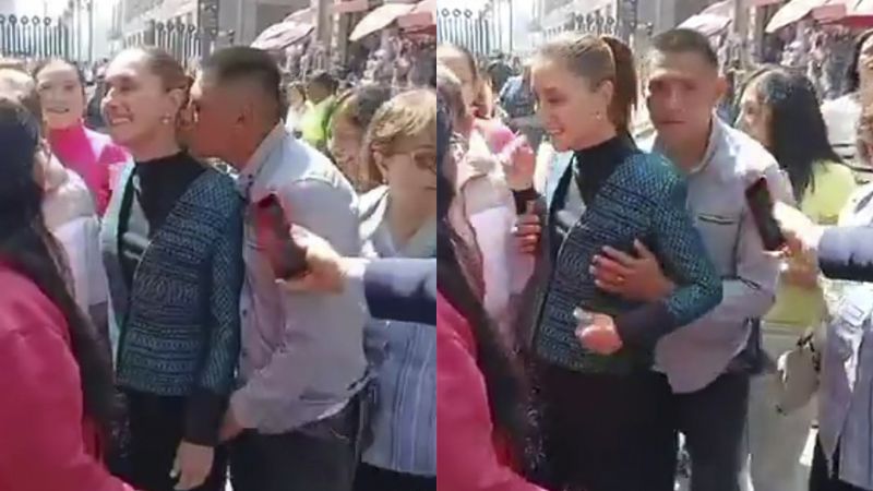 Video: Un hombre manoseó e intentó besar a la presidenta de México