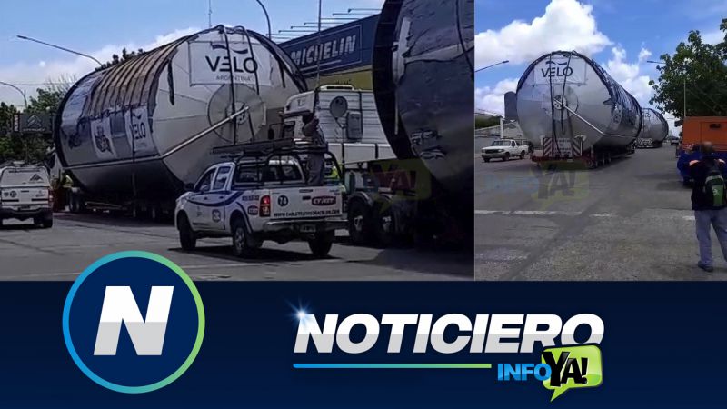 Tanques gigantes en la siesta por avenida Mitre