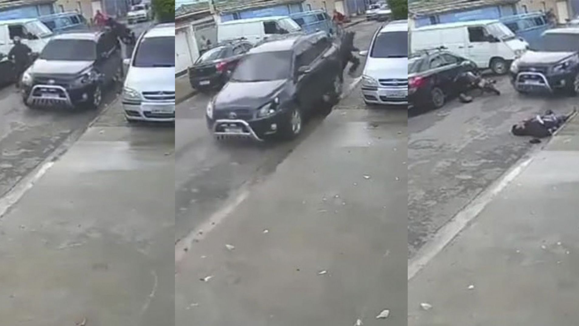 El asaltante fue atropellado y luego pasado por encima por la camioneta.