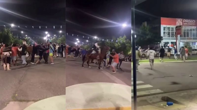 Video: El aniversario de Malargüe terminó a las piñas y patadas en plena avenida