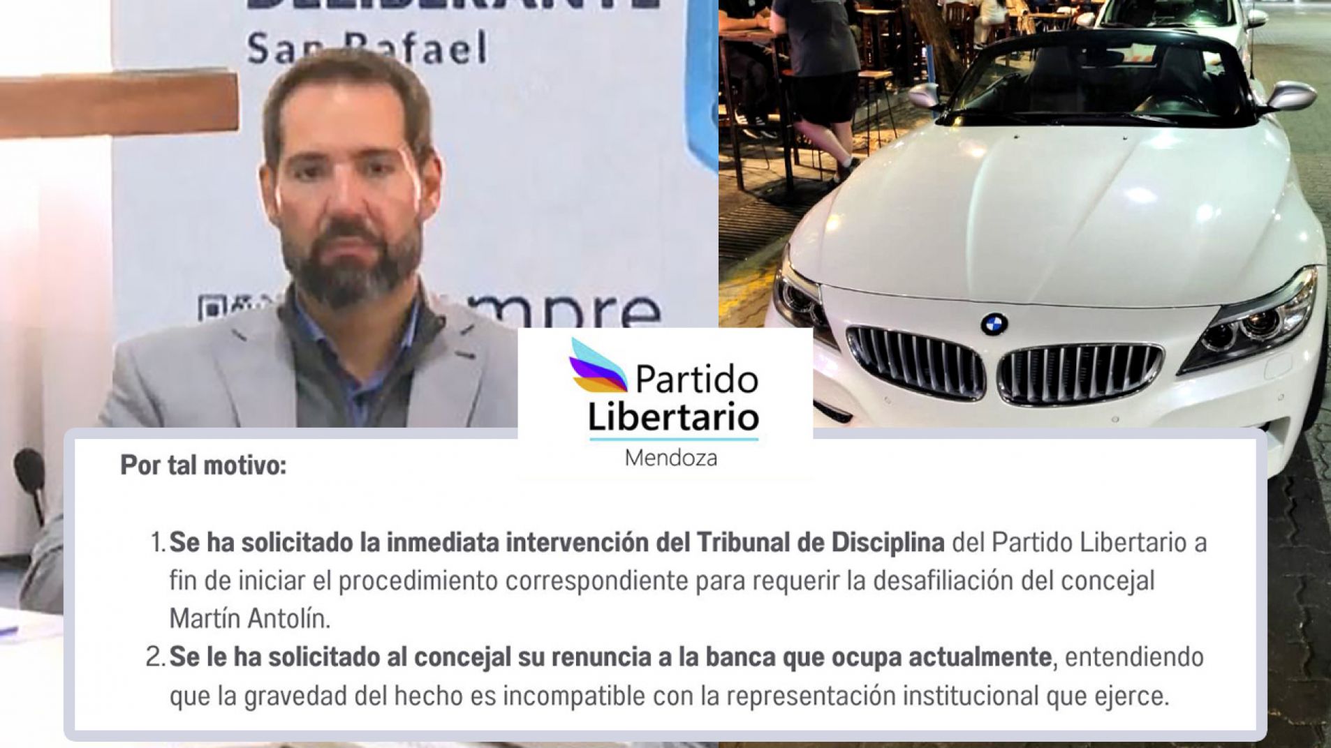 El partido Libertario pidió la renuncia de Antolín y tramitará su desafiliación