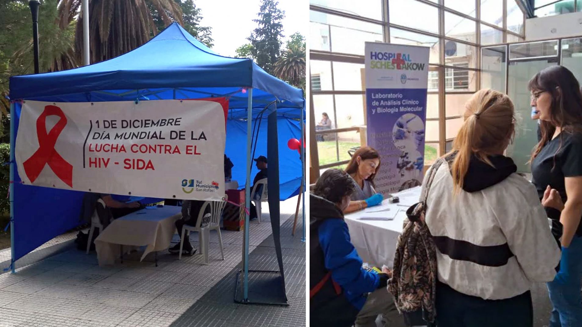Este lunes hubo testeos rápidos en plaza San Martín y en el Schestakow.