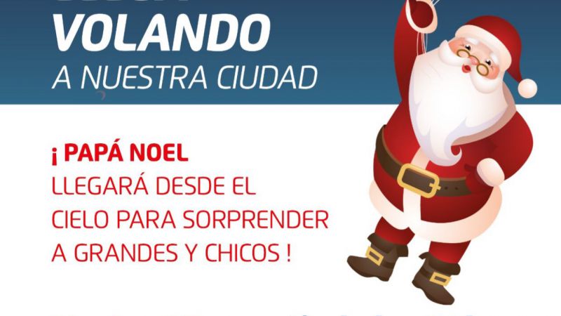 Papá Noel llegará desde el cielo a General Alvear