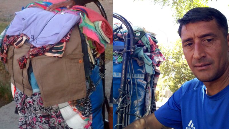 Vendedor ambulante desesperado: perdió toda su mercadería camino a El Nihuil