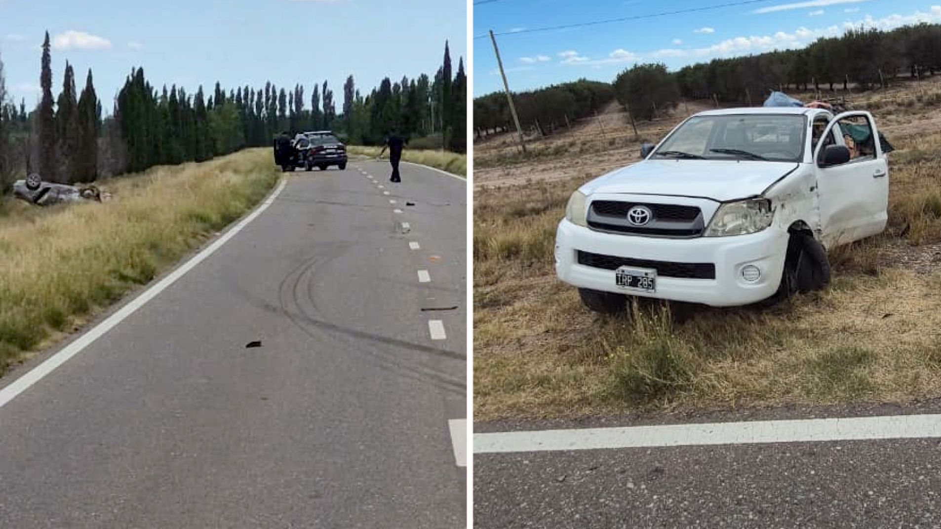 Choque frontal en Villa Atuel dejó dos personas lesionadas