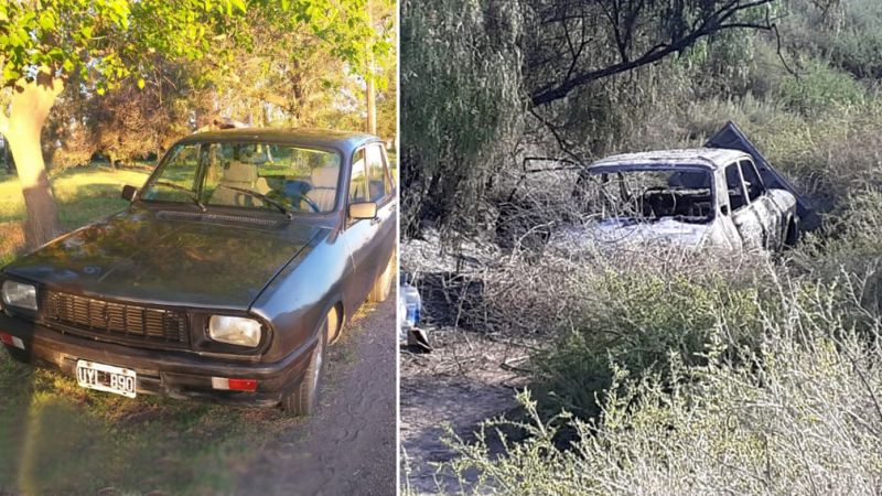 Le robaron el auto en el centro y apareció totalmente quemado