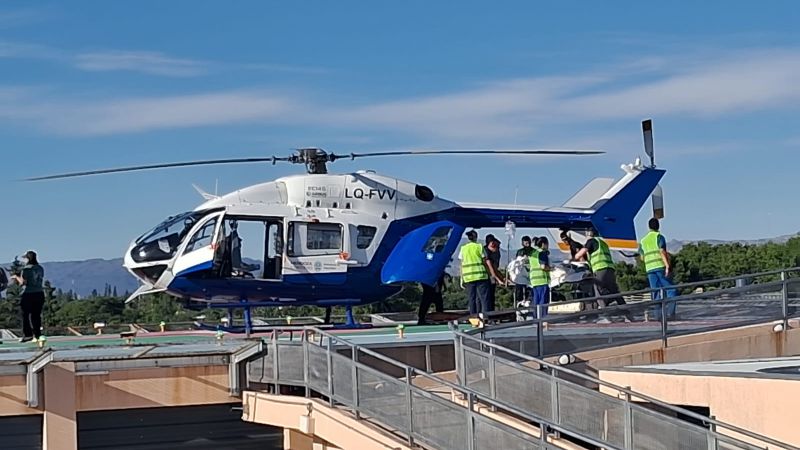 En las primeras horas del año una mujer fue trasladada en helicóptero al Central