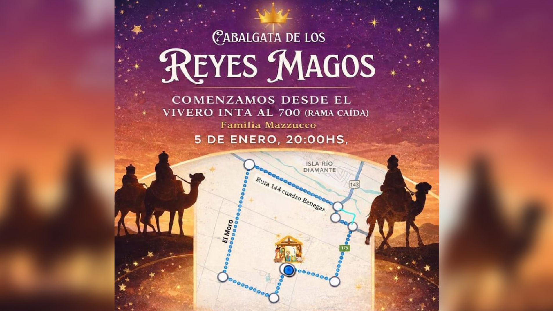 Invitan a la Cabalgata de Los Reyes Magos en Rama Caída