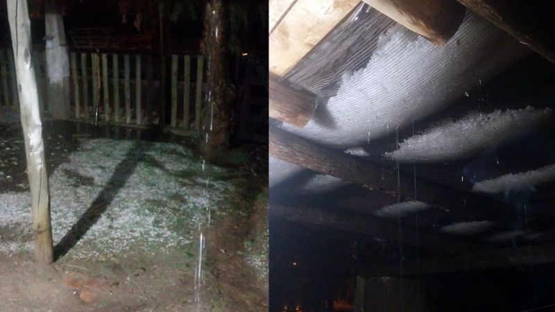 Fuerte granizada azotó este lunes el pueblo de El Nihuil