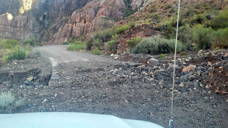 Cañón del Atuel: las lluvias afectaron el tramo entre La Frazada y la Central 1
