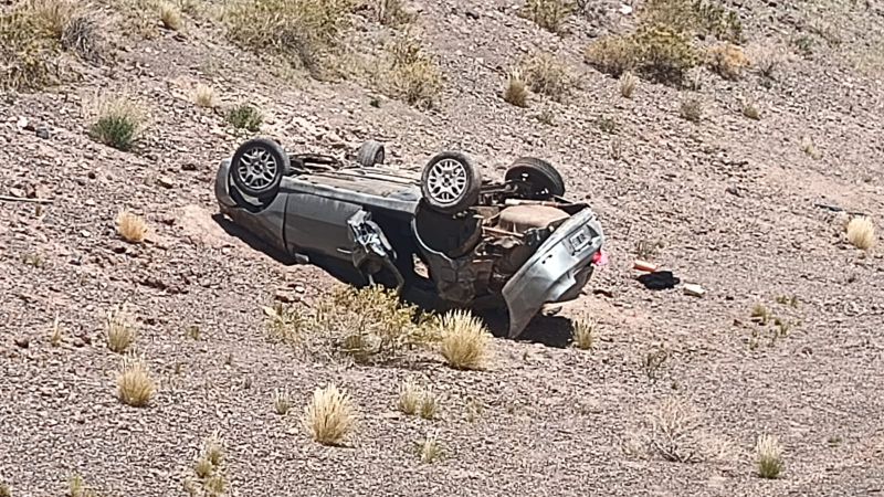 Un auto volcó en la Ruta 40: una mujer y sus tres hijas resultaron lesionadas