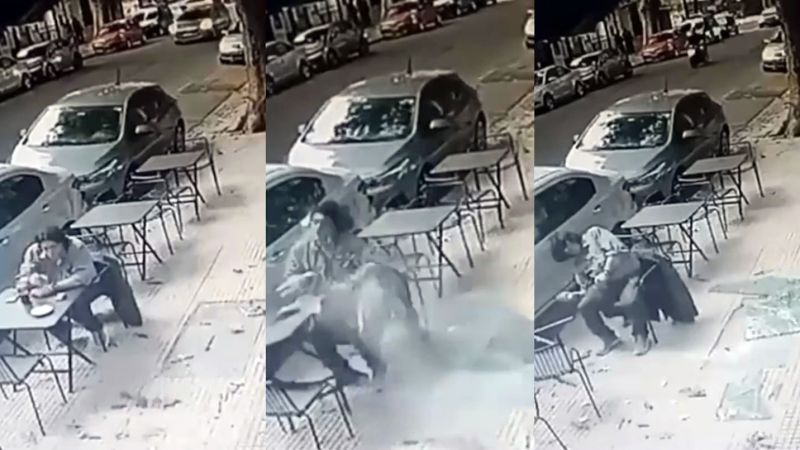 Video: estaba en una cafetería y le cayó una placa de vidrio en la cabeza