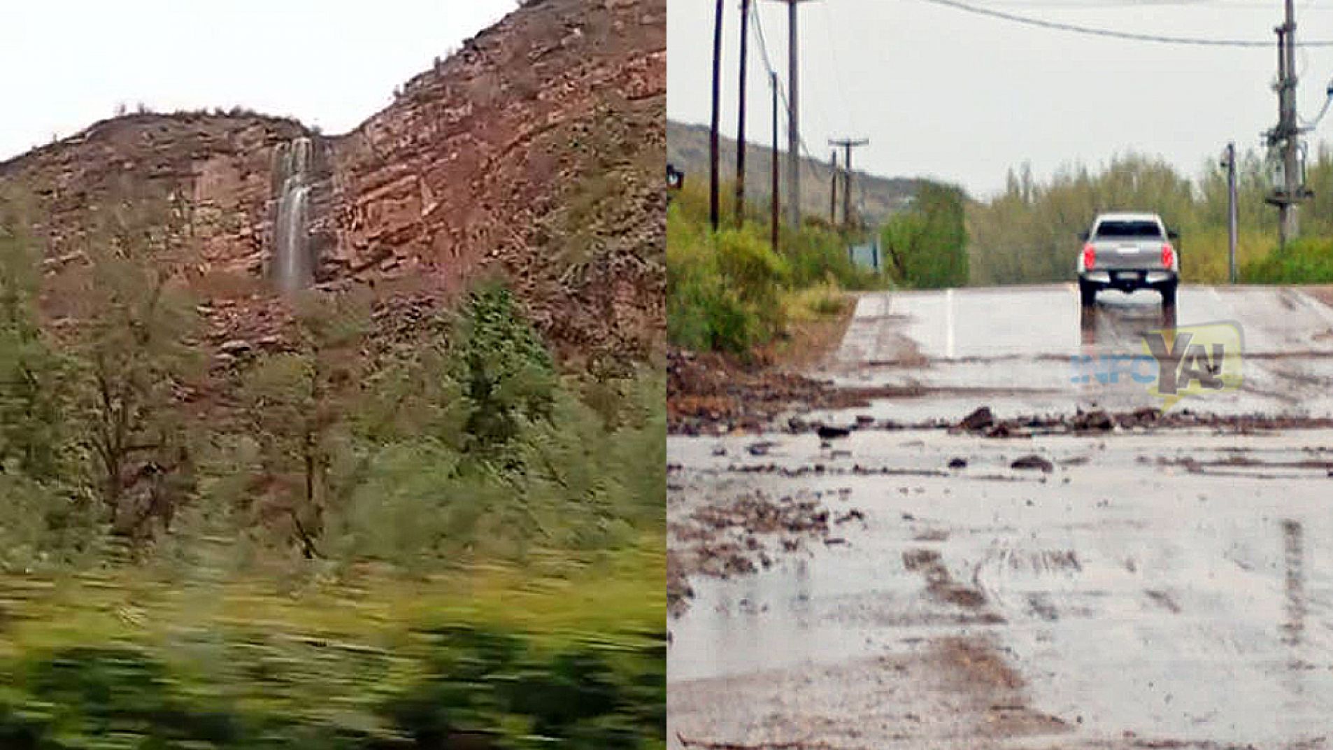 Video: Por la lluvia hubo crecidas y cascadas temporales en Valle Grande