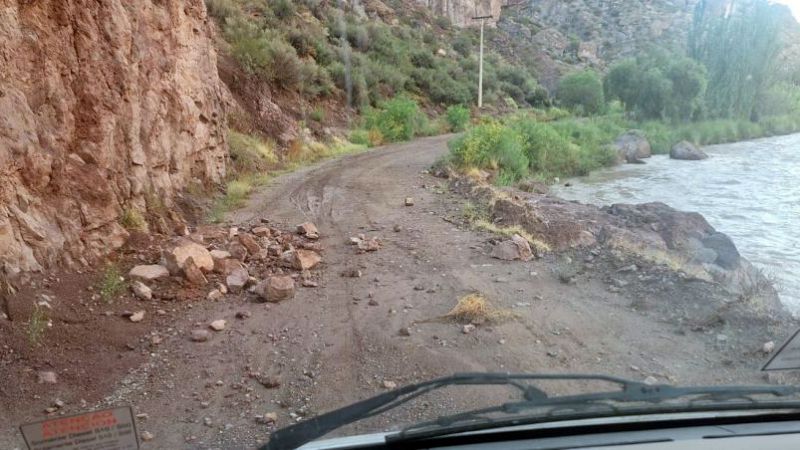 Por el efecto de las lluvias, el Cañón del Atuel continuará intransitable