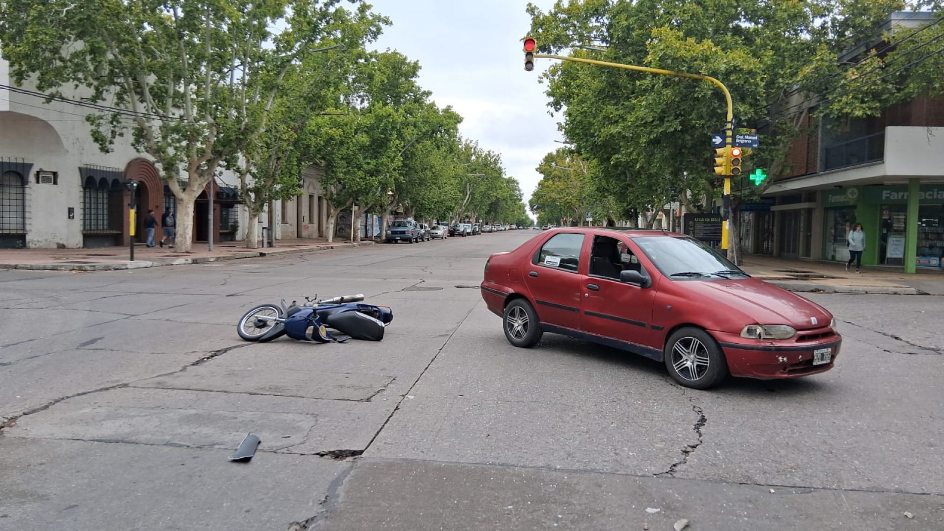 El choque ocurrió en San Martín y Belgrano.